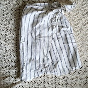 Zara Basic Linen Midi Skirt | XS